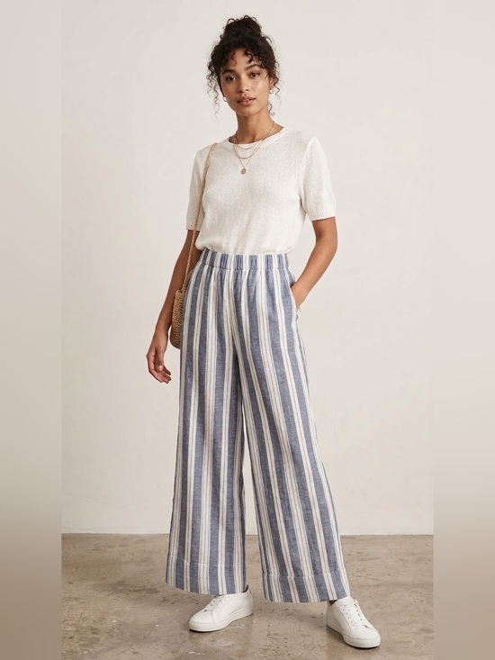 Old Navy Pants - Old Navy High Waist Striped Wide-Leg Pants